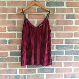 Red velvet tank top